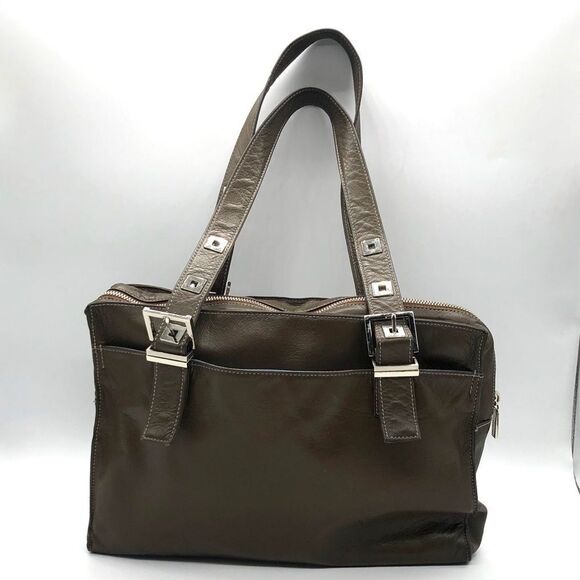 Elegant Brown Leather Tote Bag - Picture 2 of 7